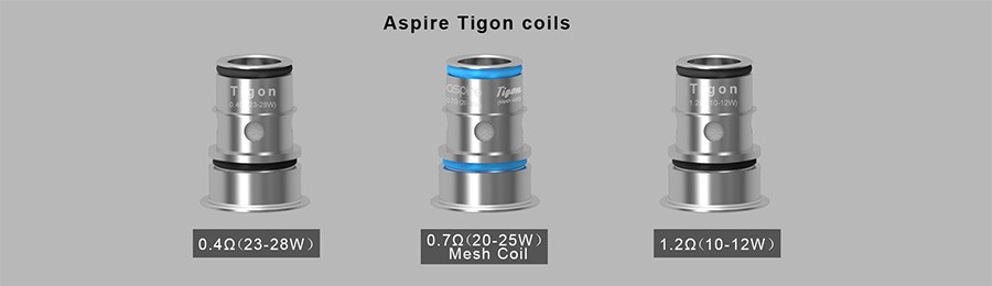 The Aspire Tigon 2ml tank employs three types of coils, including a 0.7 Ohm mesh option and a 1.2 Ohm MTL variant, to suit your style.