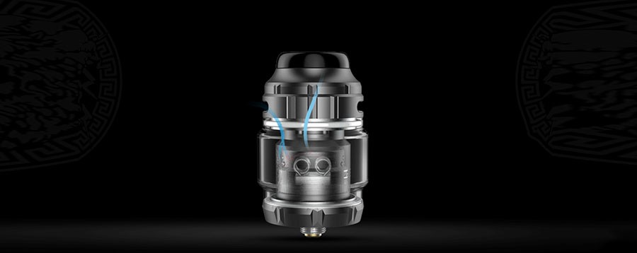 The Zeus X RTA features adjustable top airflow which reduces spitback and gives control over inhalation.