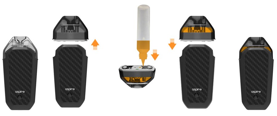 The Aspire AVP refillable pods can be filled multiple times with high PG e-liquids