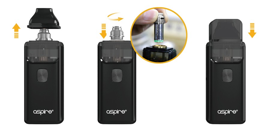 The breeze 2 uses Aspire plug and pull coils for faster maintenance