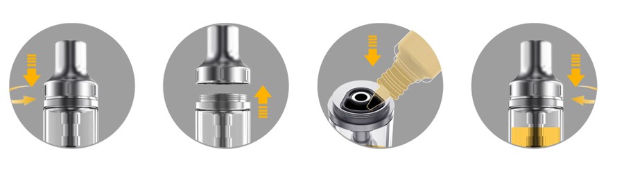 The Aspire K1 Stealth kit provides a simple refill method with a removable drip tip.