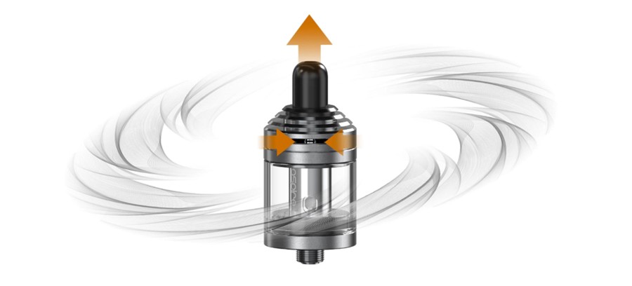 The Nautilus XS MTL vape tank features a top adjustable airflow, allowing for a tight or loose inhale.