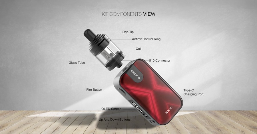 The Aspire Rover 2 kit features a stylish design, consisting of the NX40 vape mod and Nautilus XS vape tank.
