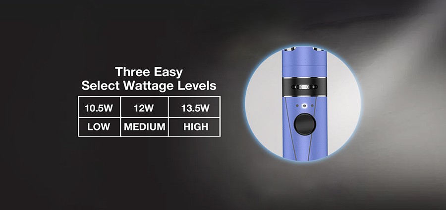 Three preset wattage levels allows the Endura T18II Mini to pinpoint your vaping style.