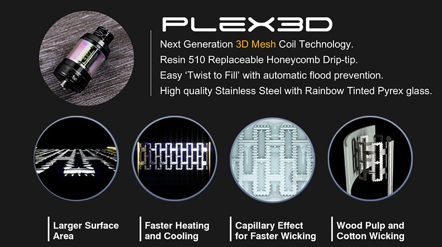 The Innokin Plex 3D vape coils will produce large amounts of cloud and feature an innovative coil and wick design.