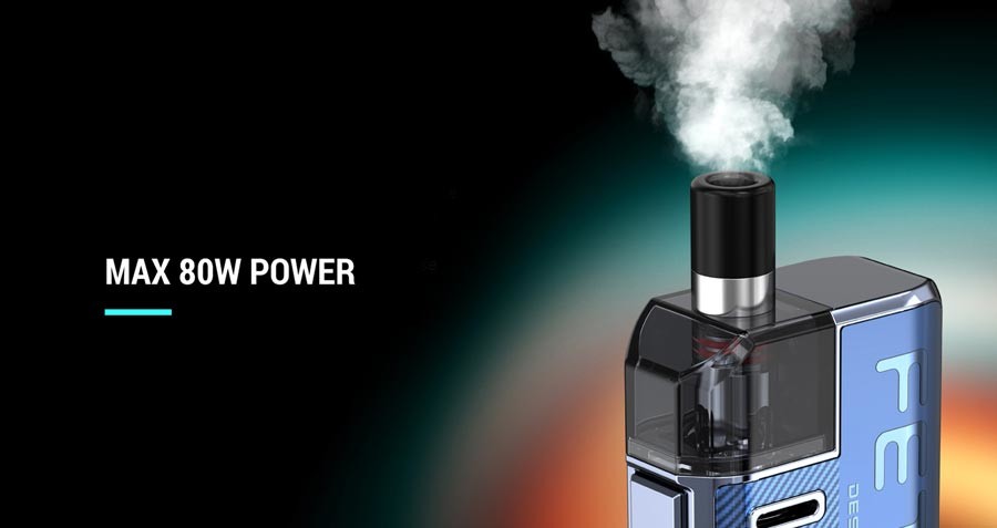 Featuring a variable power output, the Smok Fetch Pro vape kit offers 5 - 80W of power.