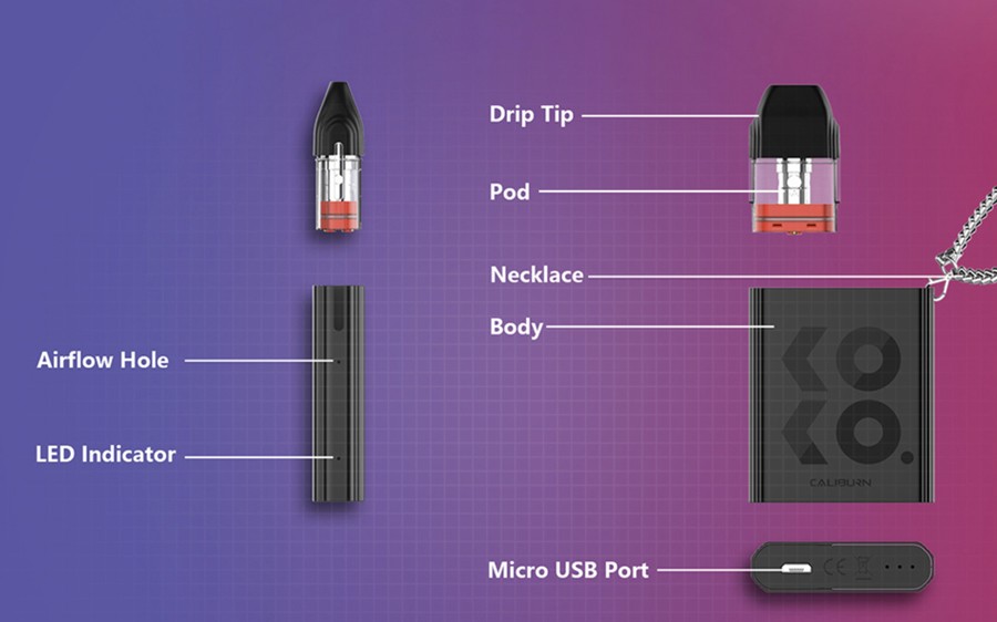 The Uwell Koko Caliburn pod kit is the more discreet version of the Uwell Caliburn kit for a pocket-friendly experience.