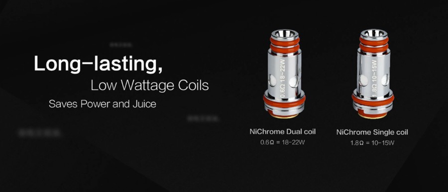 The Whirl 2ML tank employs two coil types, a 0.6 Ohm DTL dual coil or a 1.8 Ohm MTL dual coil.